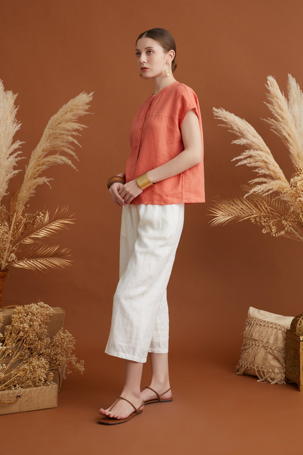 SHYLA MANDARIN COLLAR BLOUSE