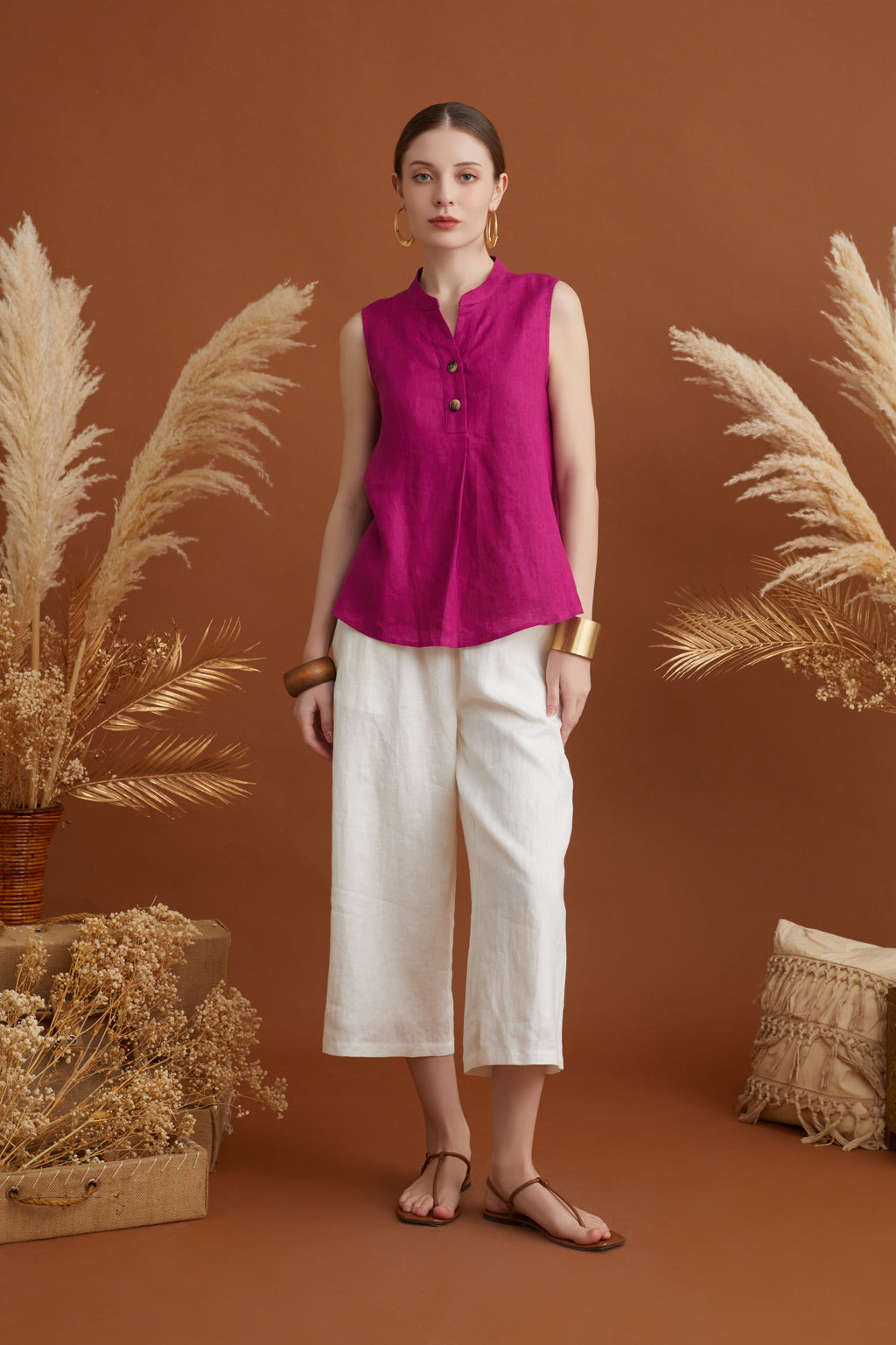 JULIE MANDARIN COLLAR TOP