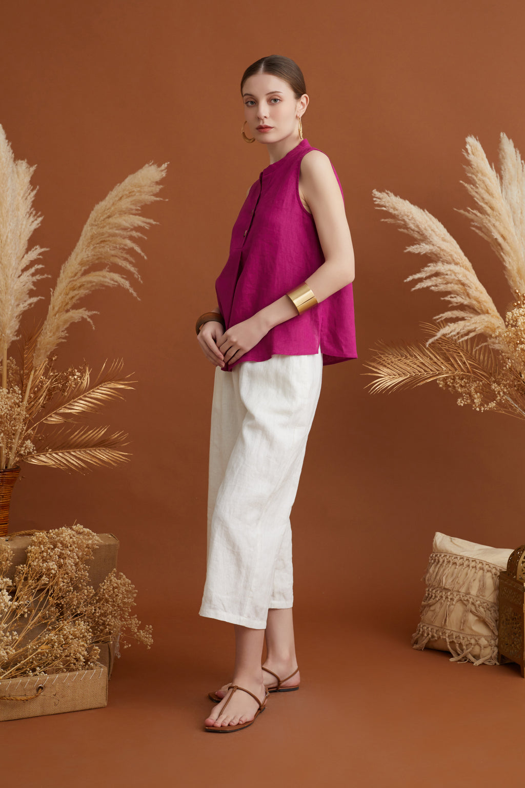 JULIE MANDARIN COLLAR TOP