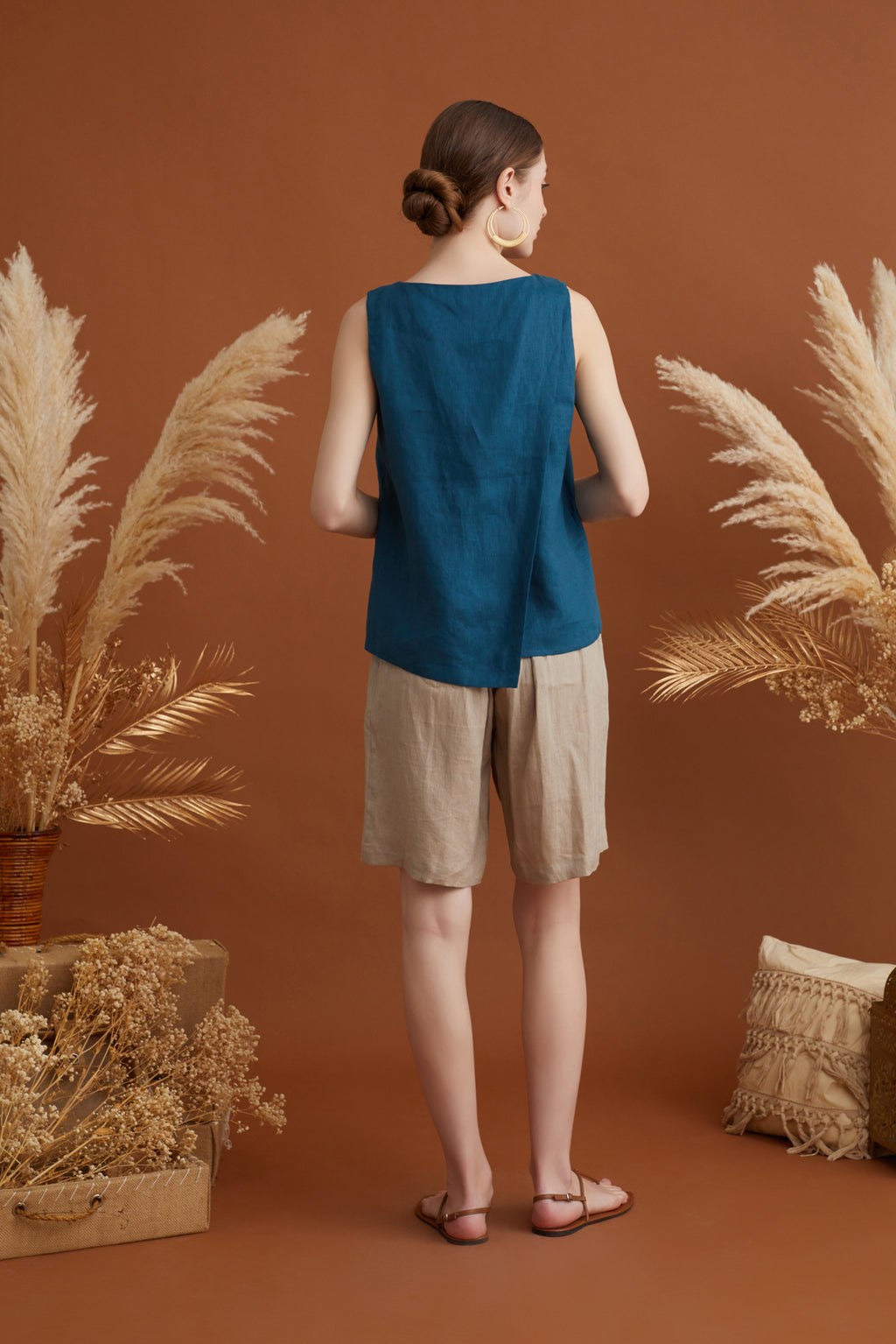 HARSHA OVERLAPPING SLEEVELESS TOP