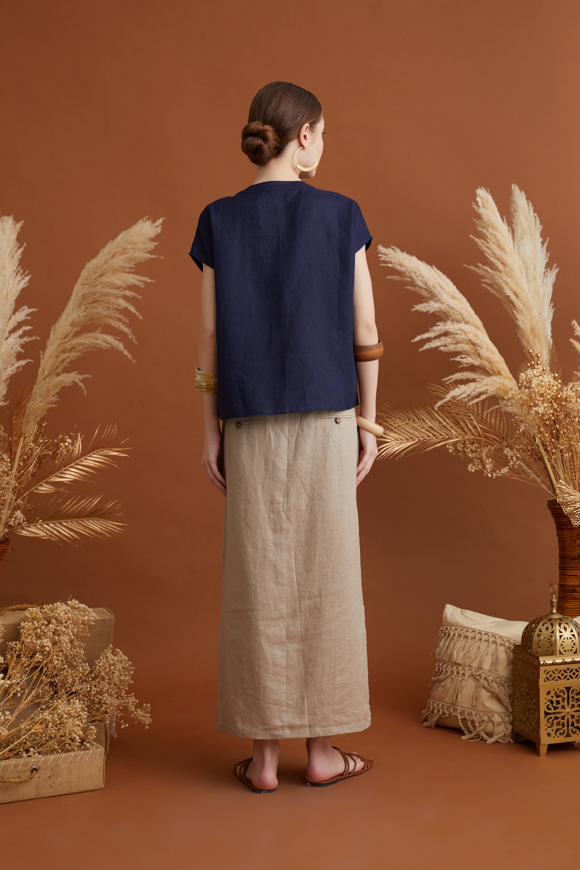 SHYLA MANDARIN COLLAR BLOUSE