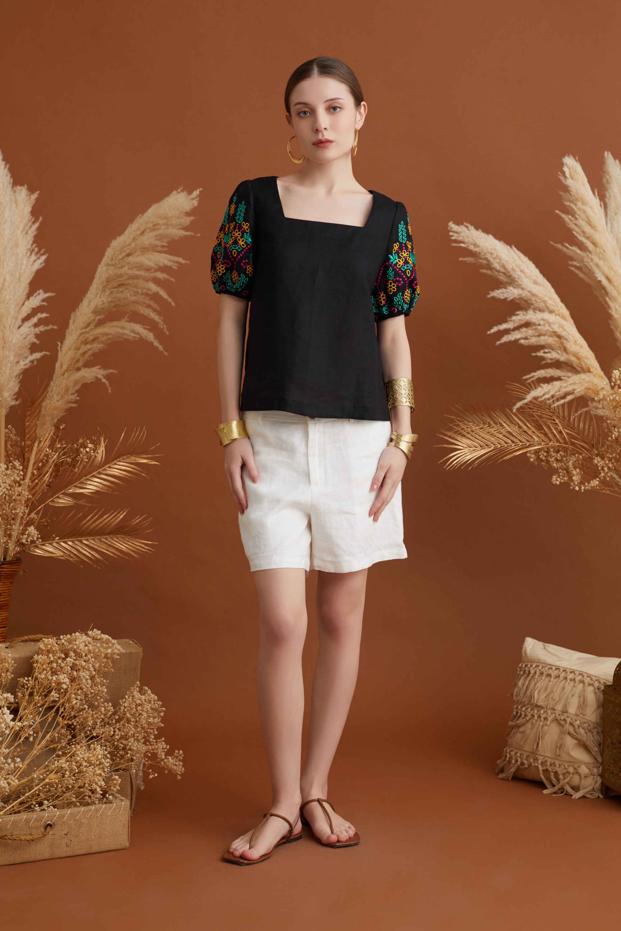 UYUNA SUMMER EMBROIDERY BLOUSE