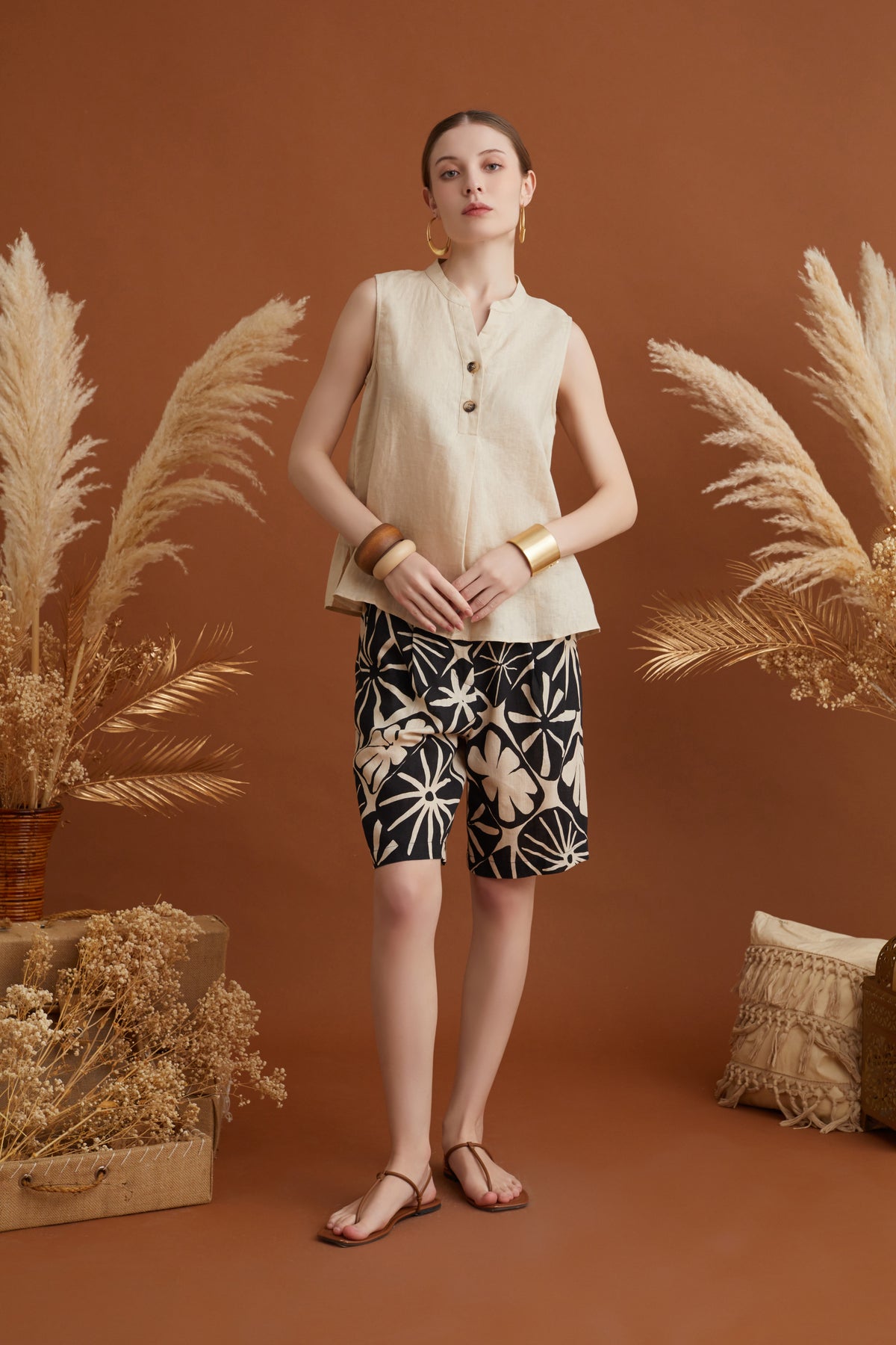 JULIE MANDARIN COLLAR TOP