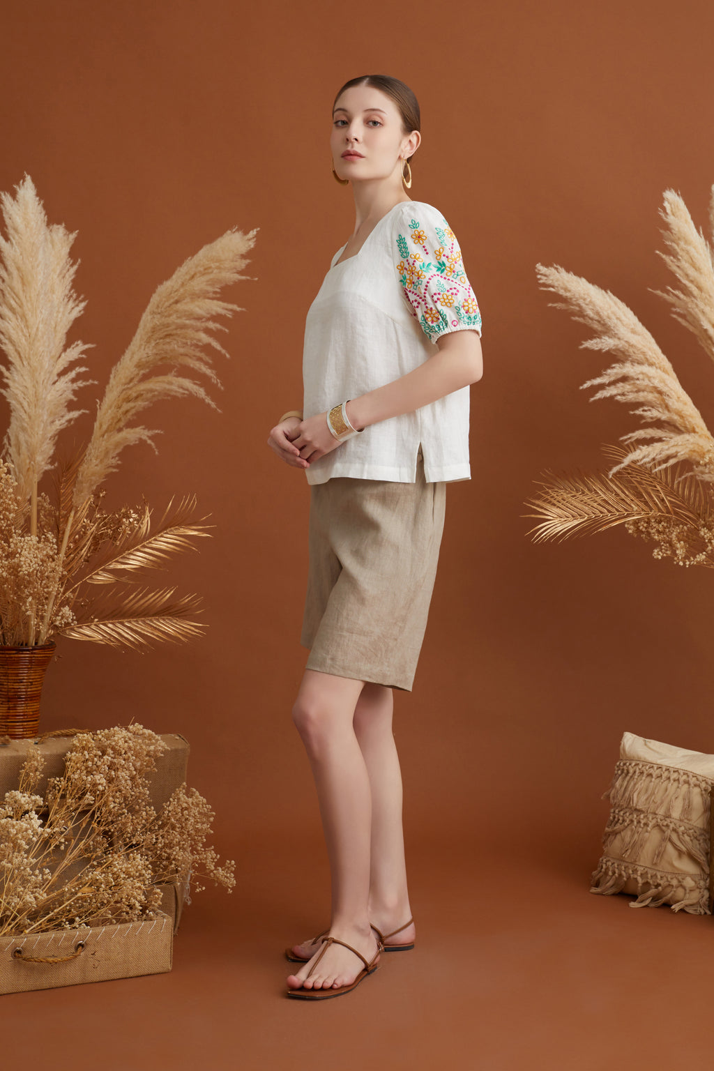 UYUNA SUMMER EMBROIDERY BLOUSE