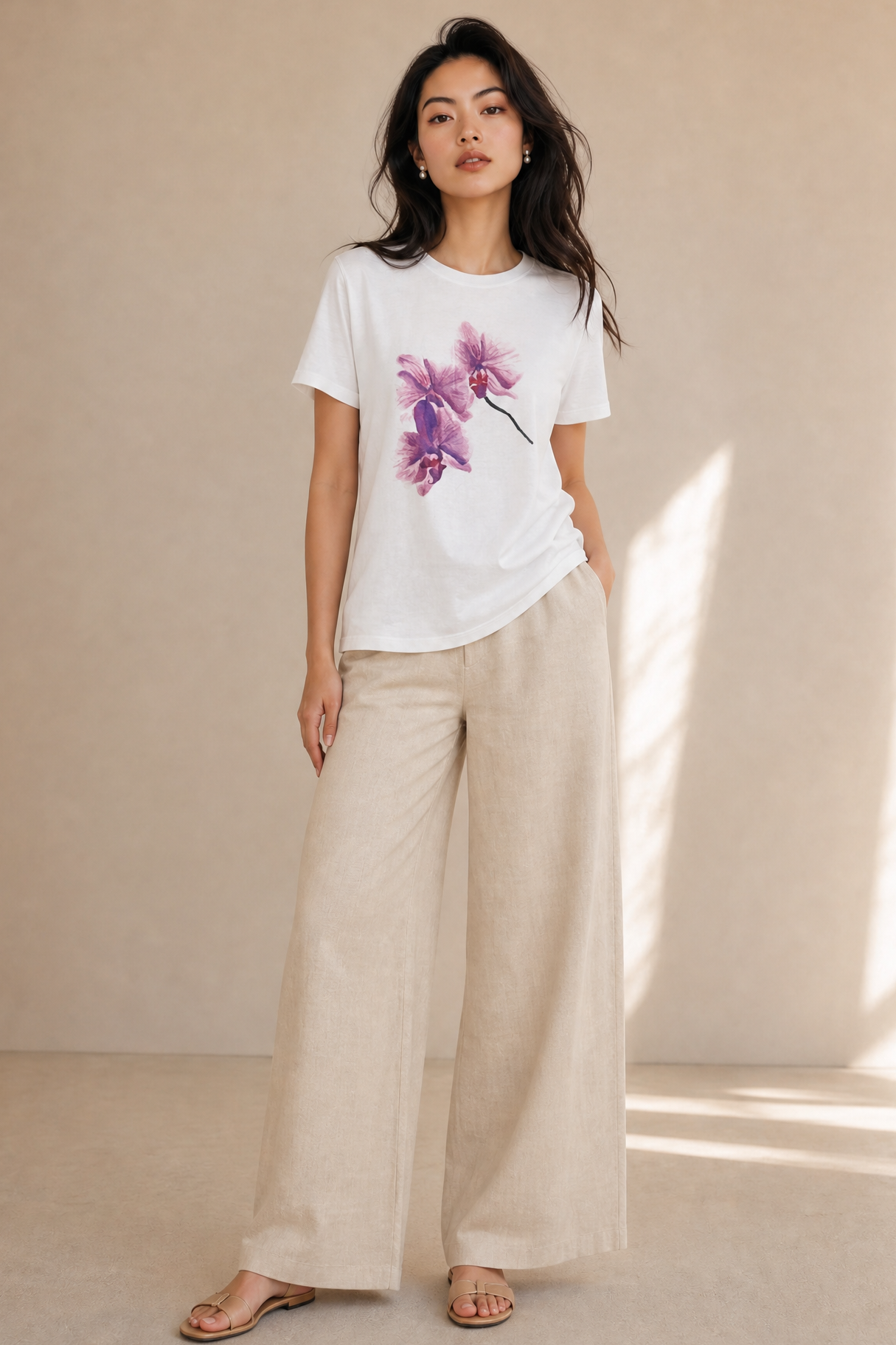 ORCHID PRINTED T-SHIRT