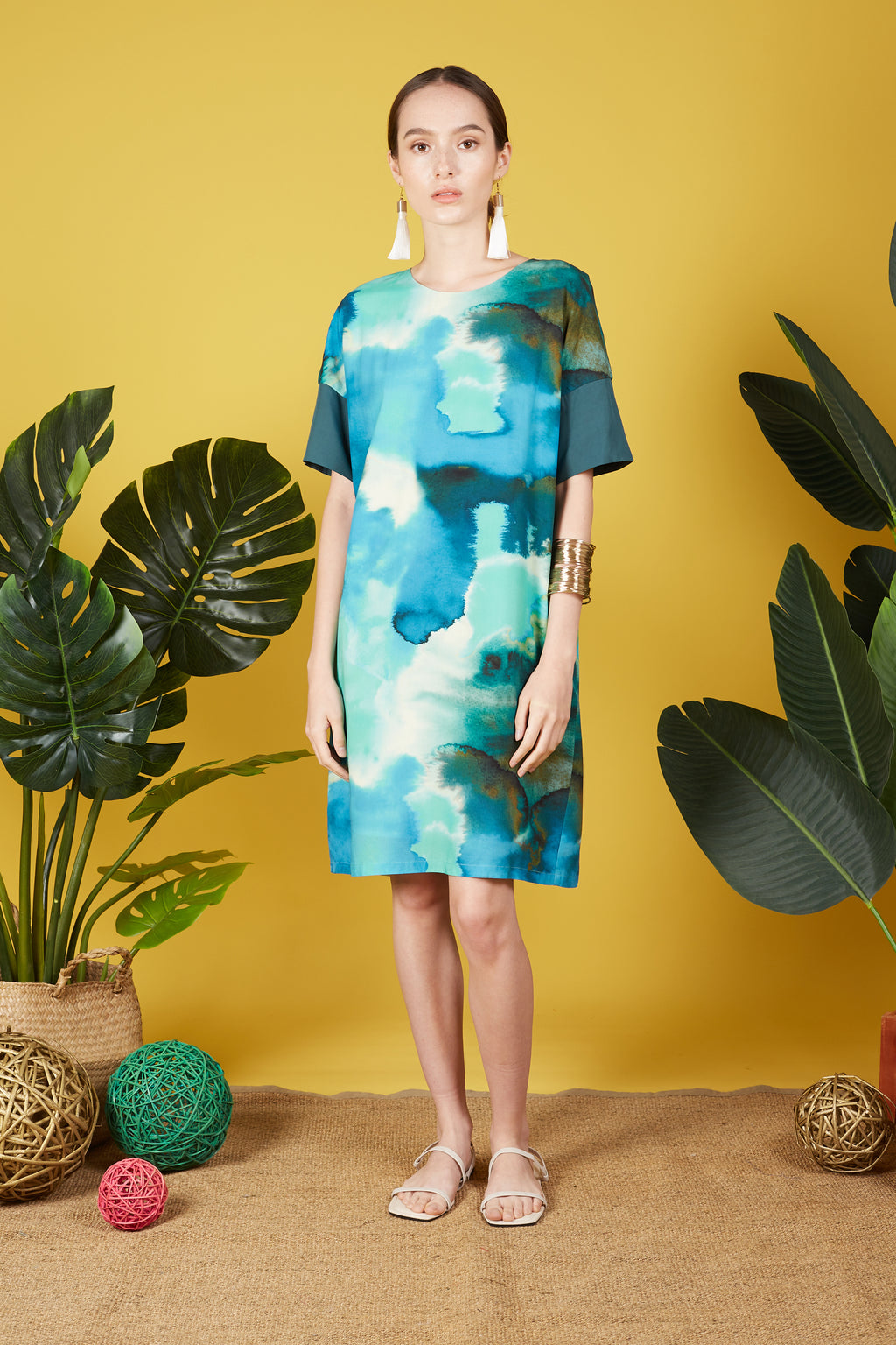 Kaia Watercolor Print Dress