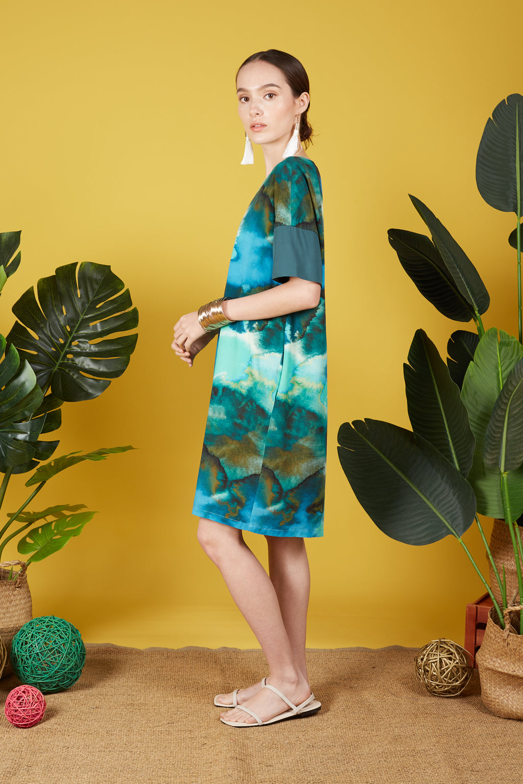 Kaia Watercolor Print Dress
