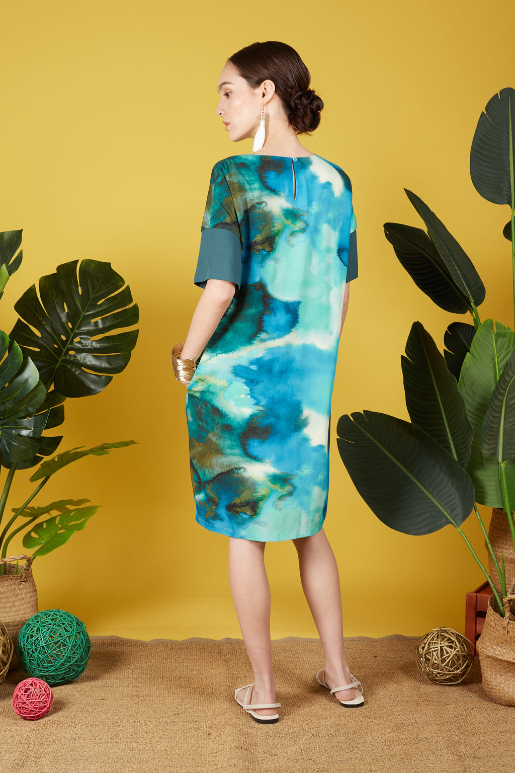 Kaia Watercolor Print Dress