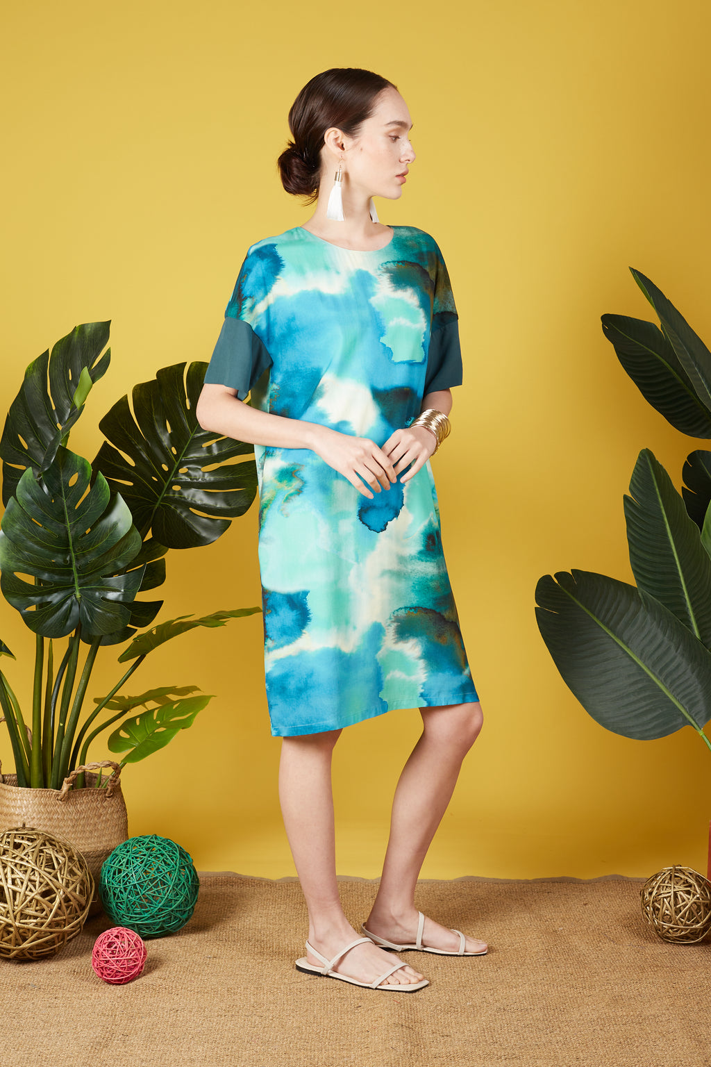 Kaia Watercolor Print Dress