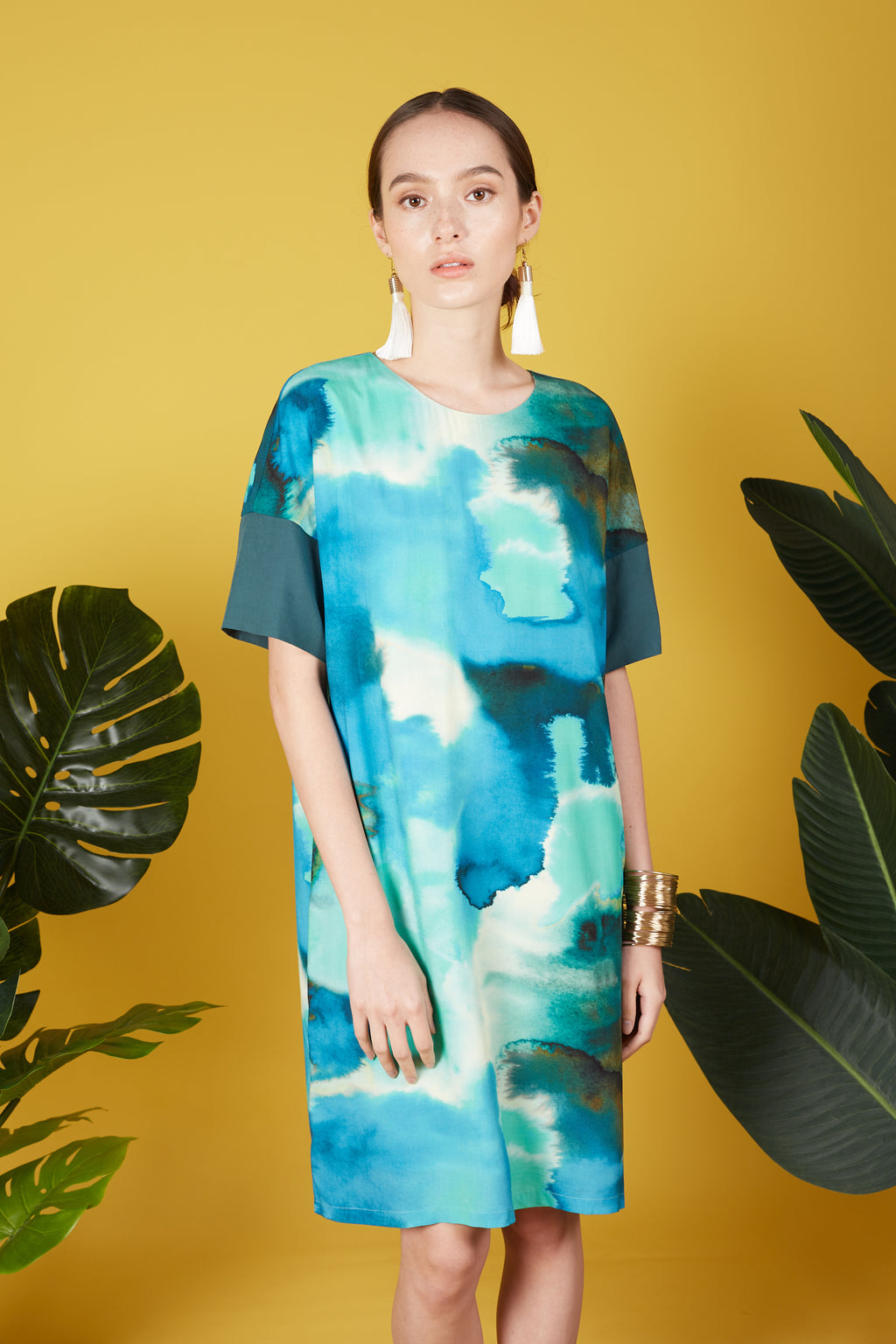 Kaia Watercolor Print Dress