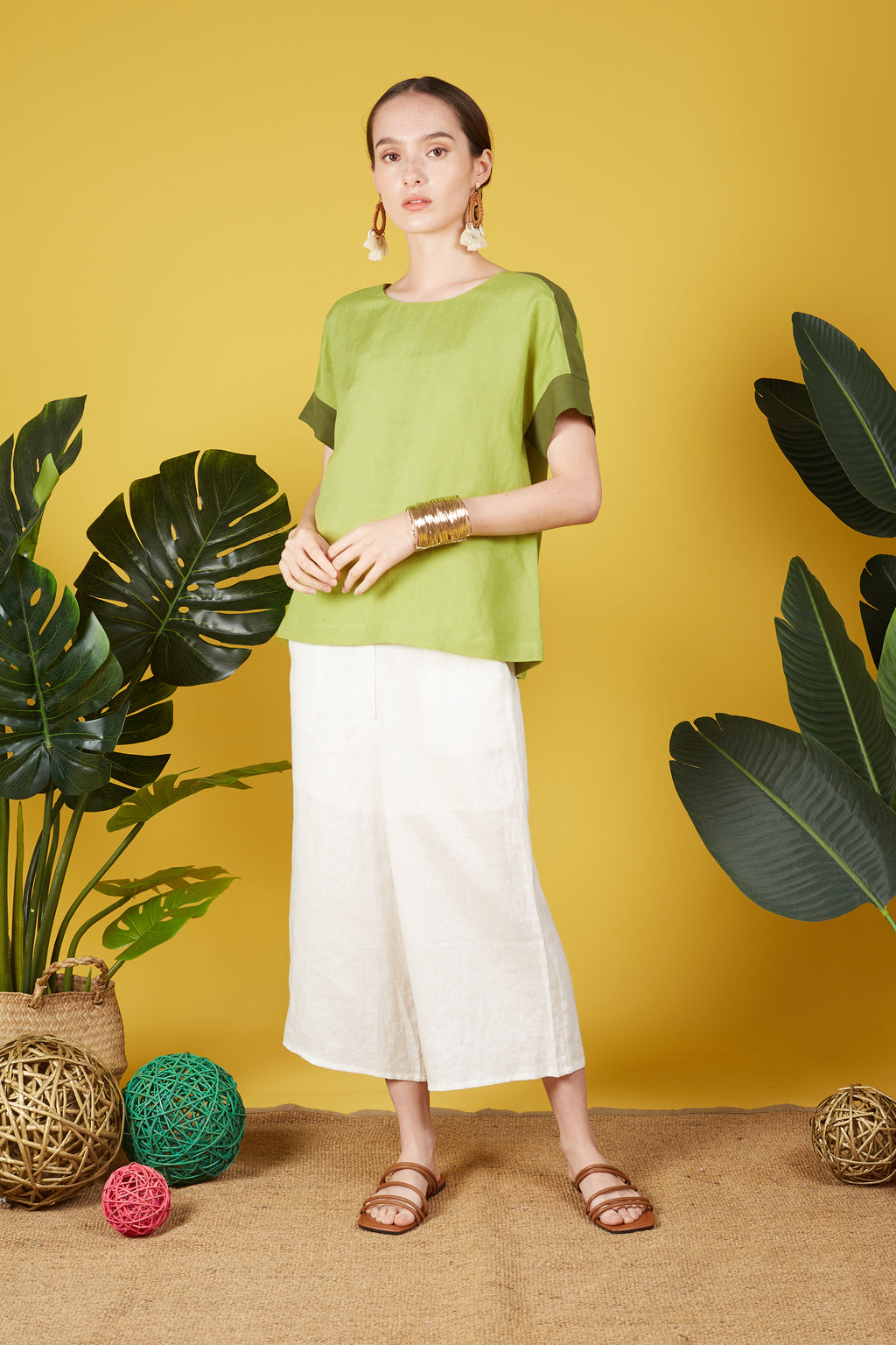 Eliana Boxy Linen Blouse