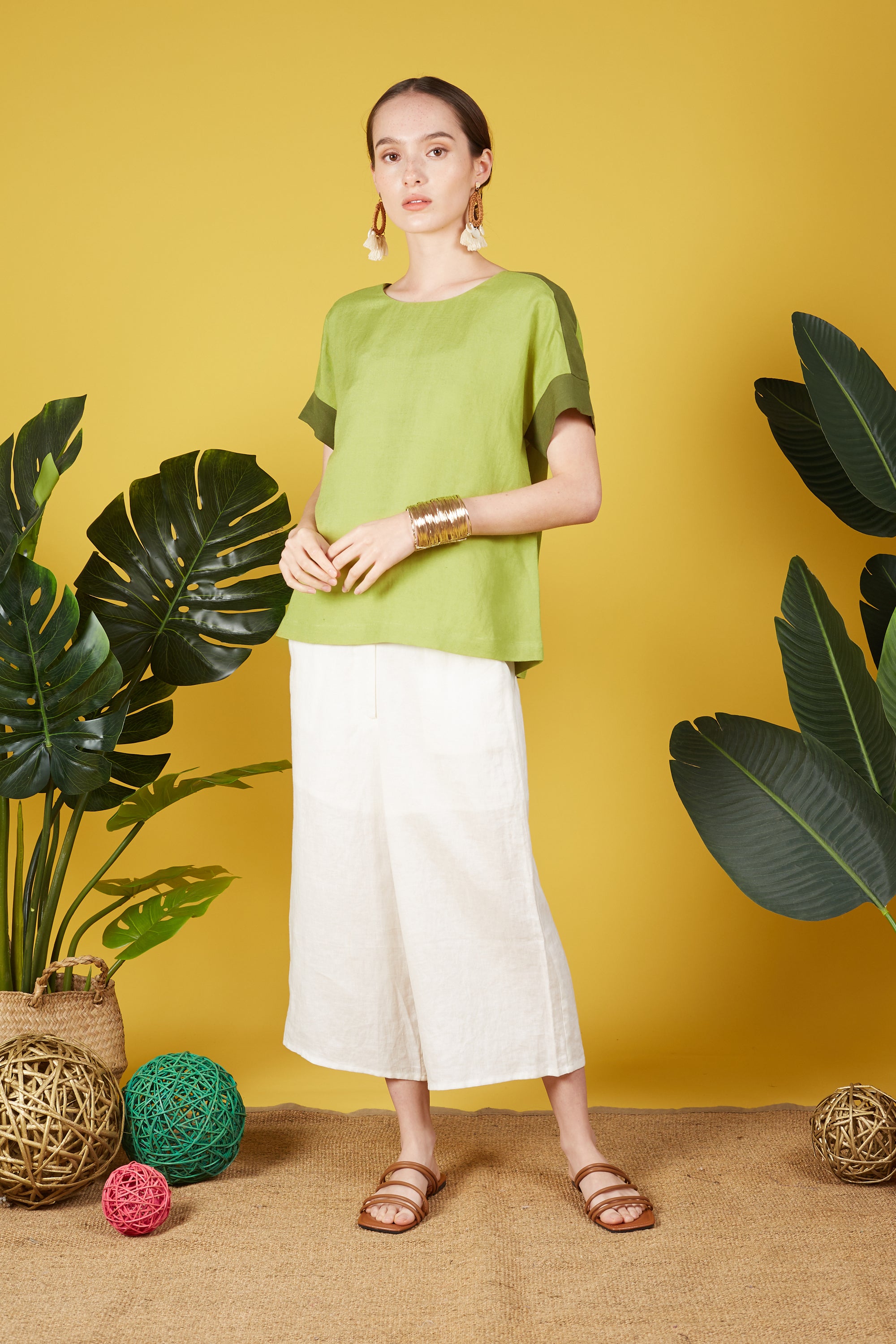 Eliana Boxy Linen Blouse