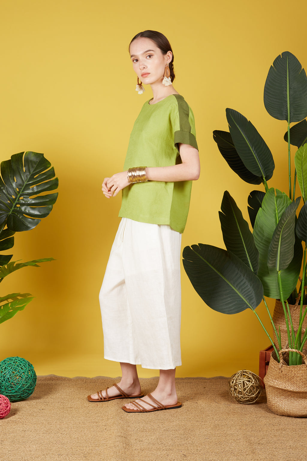 Eliana Boxy Linen Blouse