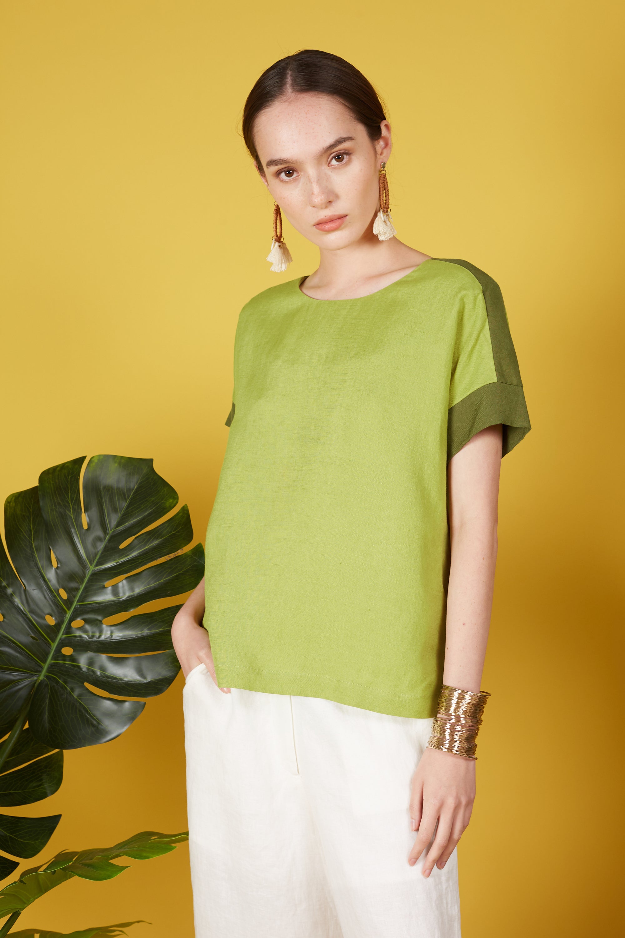 Eliana Boxy Linen Blouse