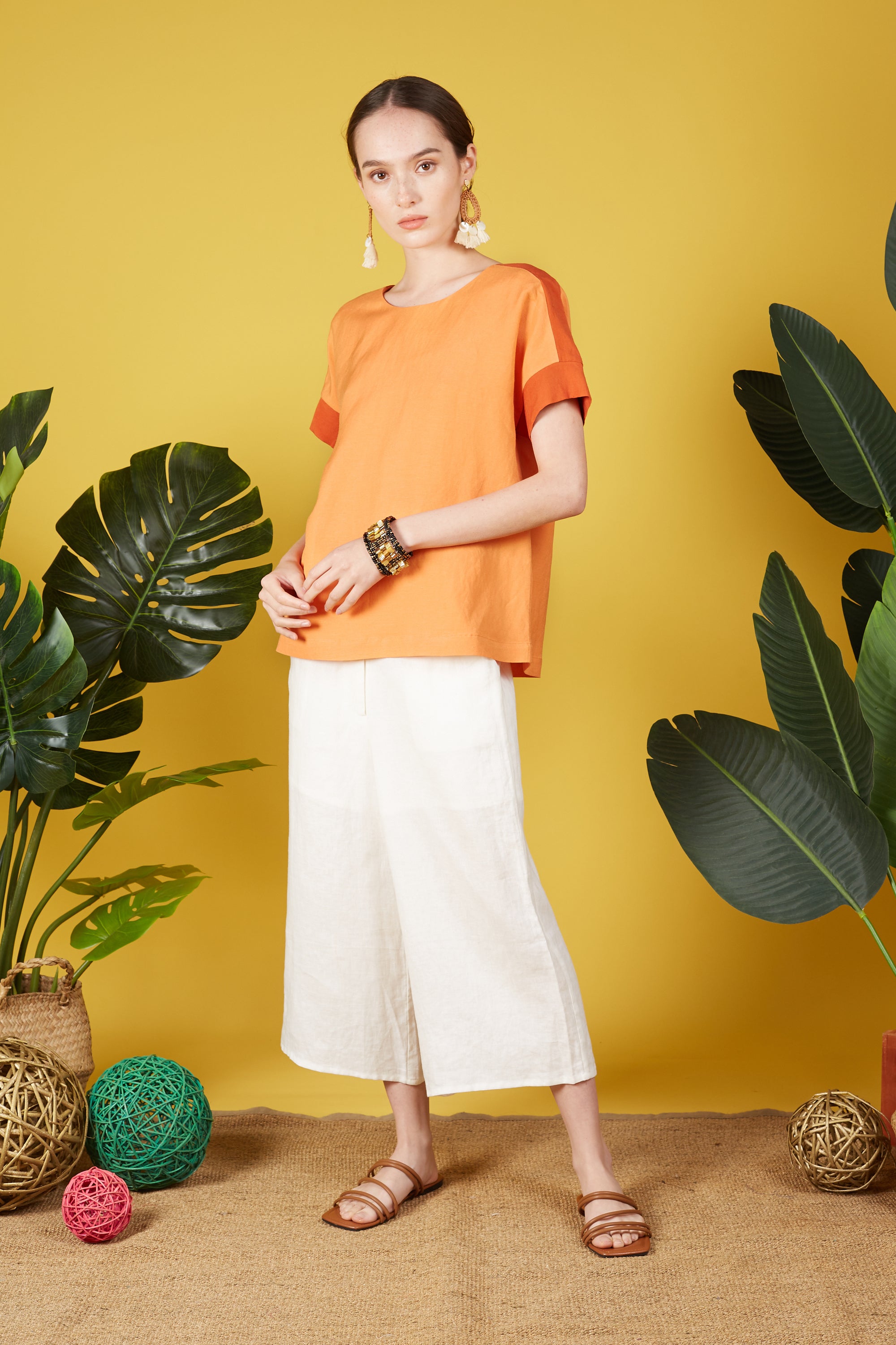 Eliana Boxy Linen Blouse